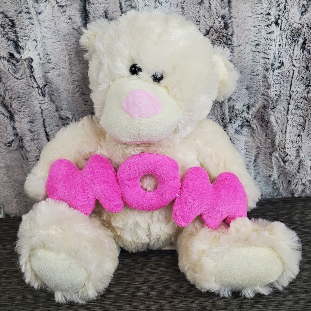 Ivory Pink MOM Mother's Day Beverly Hills Teddy Bear Plush Stuffed Animal Gift